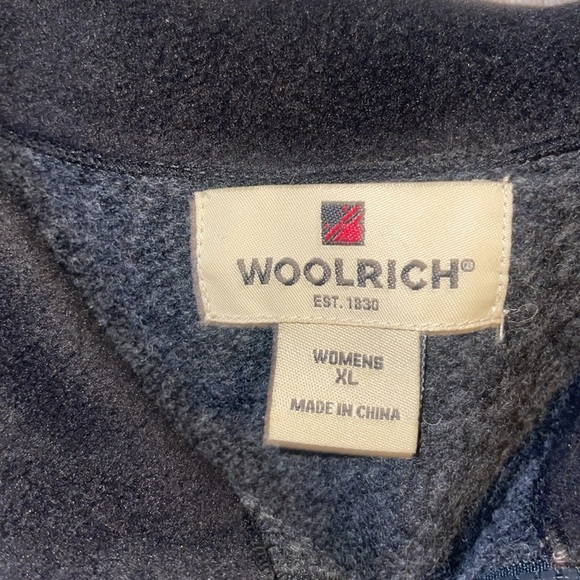 Woolrich 100 % lambs wool quarter zip pull over sweater gray red and white xl - Picture 2 of 7